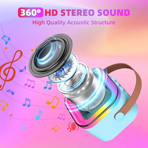 آلة الكاريوكي للأطفال ، آلة Kids Karaoke للبنات مع 2 ميكروفونات لاسلكية ، Mini Portable Bluetooth مكبرات الصوت Kids Karaoke Gifts for Girls and Boys Family Party in Kuwait