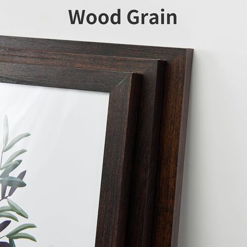 Art3dwallpanels Botanical Wall Art, Set of 4 Green Plants Wood Picture Frames Wall Decor Prints, Aesthetic Watercolor Botanical Poster for Bedroom Laundry Room Art Wall Hanging, Black Frame 8'' x 10'' in Kuwait