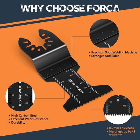 FORCA Universal Oscillating Saw Blades, 78pcs Multi Tool Kit With Japanese Tooth for Deeper Cutting, High Efficient Multitool Fit 95% Tools for Wood in Saudi Arabia