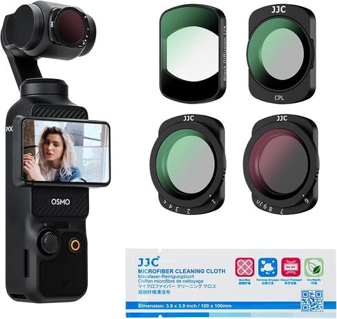 JJC 4-Pack Magnetic ND Filter & 1/4 Black Mist Diffusion Filter Kit for DJI OSMO Pocket 3, ND16 ND64 ND256 Neutral Density & Cinematic Dreamy Effect Filter, Multi-Coated HD Optical Glass in Saudi Arabia