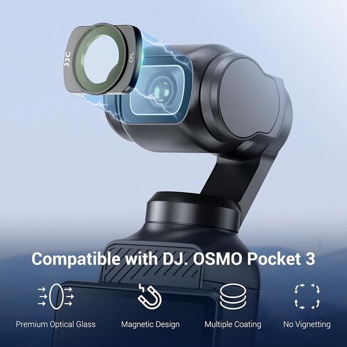 JJC 4-Pack Magnetic ND Filter & 1/4 Black Mist Diffusion Filter Kit for DJI OSMO Pocket 3, ND16 ND64 ND256 Neutral Density & Cinematic Dreamy Effect Filter, Multi-Coated HD Optical Glass in Saudi Arabia