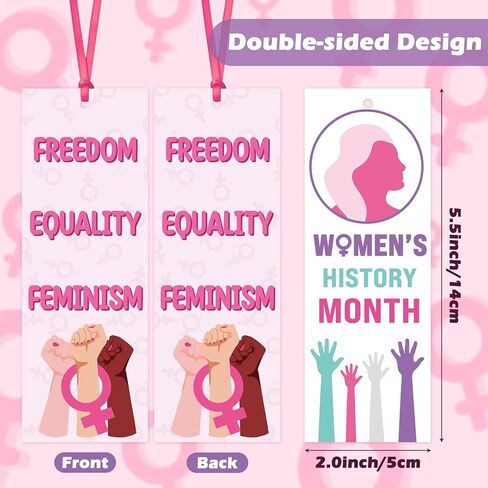 Haooryx Women's History Month Bookmarks - 120Pcs I Need Feminism Bookmarks Freedom Equality Feminism Book Mark for Women's History Month Theme Favor Demonstration Classroom Stationery Handout Supplies in Saudi Arabia