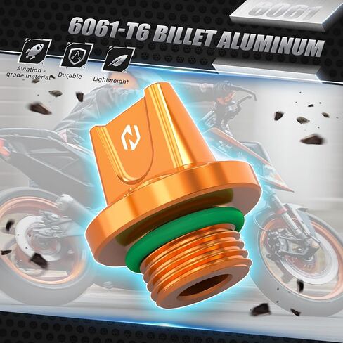 Nicecnc Orange Oild تعبئة زيت الغطاء مع O-Ring Aluminium متوافق مع 125 Duke 2024 ، 250 Duke 2024 ، 390 Duke 2024 ، بديل لـ 9633092004404a ، انظر Fitments in Saudi Arabia