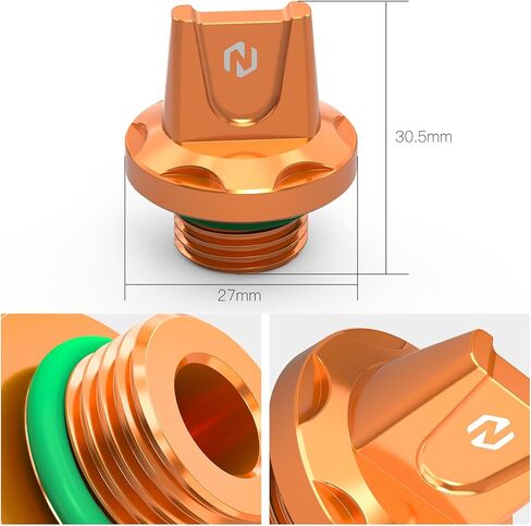 Nicecnc Orange Oild تعبئة زيت الغطاء مع O-Ring Aluminium متوافق مع 125 Duke 2024 ، 250 Duke 2024 ، 390 Duke 2024 ، بديل لـ 9633092004404a ، انظر Fitments in Saudi Arabia