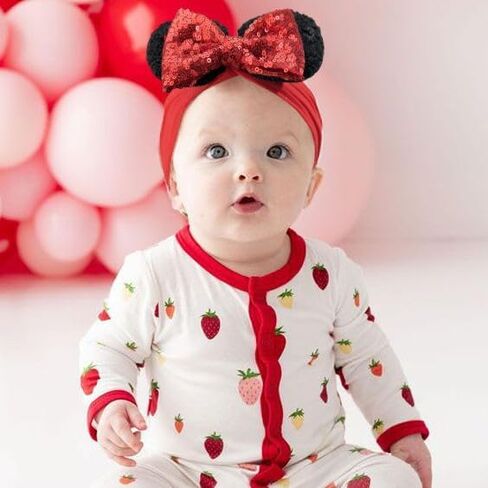 1PC Mouse Ears Headband/Headwrap - Toddler, Baby, Kids - Party supplies - Pink Sequin in Kuwait