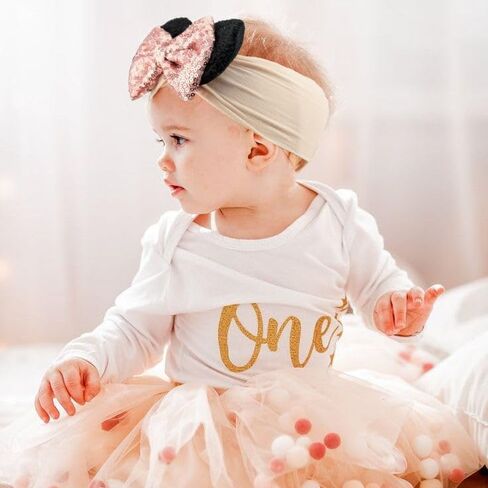 1PC Mouse Ears Headband/Headwrap - Toddler, Baby, Kids - Party supplies - Pink Sequin in Kuwait