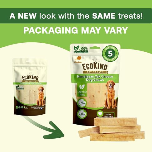 EcoKind Himalayan Gold Yak Cheese Dog Chew for Large Dogs, Healthy Dog Treats, Odorless, Long Lasting Dog Bones for Dogs, Rawhide Free, Made in The Himalayans, Large (Pack of 1) in Kuwait