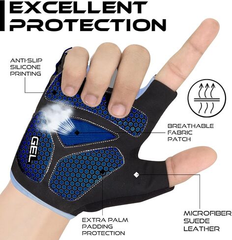 وحش الغضب نصف إصبع القفازات لركوب الدراجات للرجال النساء ، هلام مبطن مضاد للانزلاق الصدمات تمتص الأوزان القفازات الصال in Kuwait