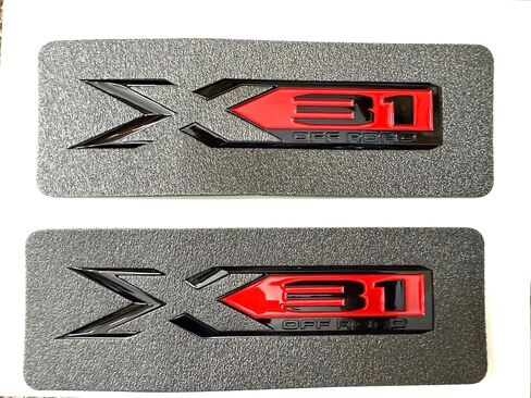 2pcs x31 Off Road Road Emblems 3D Bodyside Bodge Bubge for 2019-2022 GMC Sierra 1500 Genine GM (Chrome Red) in Saudi Arabia
