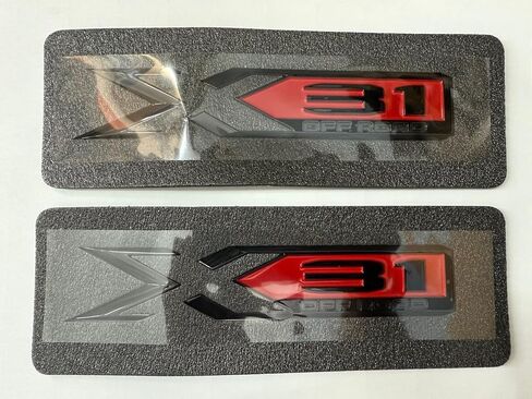 2pcs x31 Off Road Road Emblems 3D Bodyside Bodge Bubge for 2019-2022 GMC Sierra 1500 Genine GM (Chrome Red) in Saudi Arabia