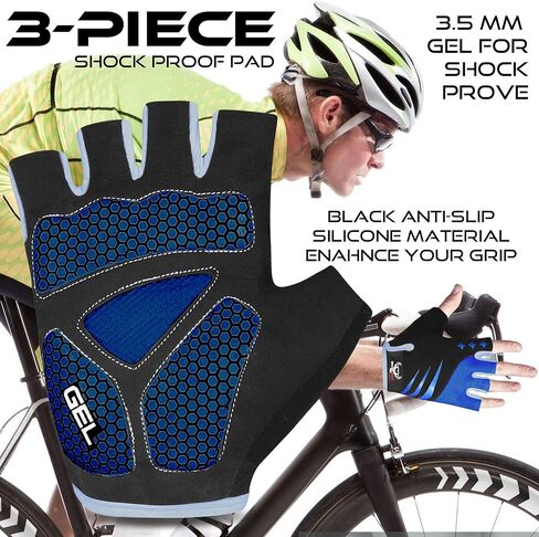 وحش الغضب نصف إصبع القفازات لركوب الدراجات للرجال النساء ، هلام مبطن مضاد للانزلاق الصدمات تمتص الأوزان القفازات الصال in Kuwait