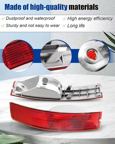 Red Left Left Pumper Trim Trim Lights Replacement ، مصباح الفرامل المصباح الخلفي على جانب السائق بدون لمبة ، مناسب لـ Volvo XC90 2007-2014 ، استبدل 31213647 31111185 in Kuwait