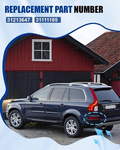 Red Left Left Pumper Trim Trim Lights Replacement ، مصباح الفرامل المصباح الخلفي على جانب السائق بدون لمبة ، مناسب لـ Volvo XC90 2007-2014 ، استبدل 31213647 31111185 in Kuwait