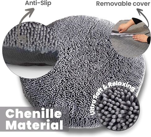 Muddy Mat® Cloud K-9 Bed للكلاب والقطط ، سرير الكلب الناعم والاسترخاء ، مادة تشنيل ، غطاء قابل للإزالة ، قابلة للغسل ومجفف آمن-كبير (40'x40 ') in Kuwait