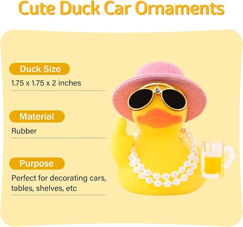 Wonuu Rubber Duck Car Ornament Funny Office Office Gifts Duck Car Dashboard Decorations Quirky Dick Duck Rubber Ducky Funny Car Accessories in Kuwait