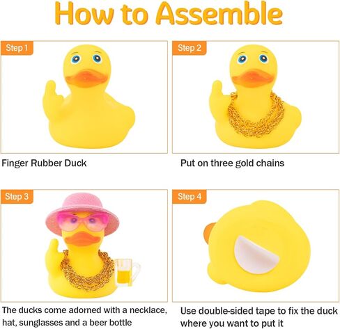 Wonuu Rubber Duck Car Ornament Funny Office Office Gifts Duck Car Dashboard Decorations Quirky Dick Duck Rubber Ducky Funny Car Accessories in Kuwait