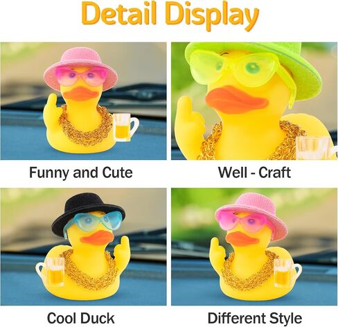 Wonuu Rubber Duck Car Ornament Funny Office Office Gifts Duck Car Dashboard Decorations Quirky Dick Duck Rubber Ducky Funny Car Accessories in Kuwait