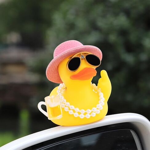 Wonuu Rubber Duck Car Ornament Funny Office Office Gifts Duck Car Dashboard Decorations Quirky Dick Duck Rubber Ducky Funny Car Accessories in Kuwait