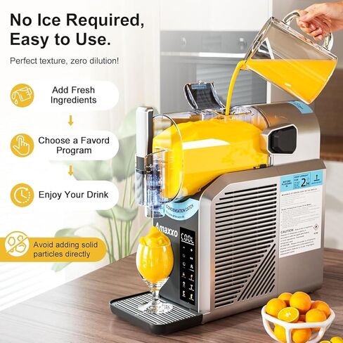آلة Slushie للمنزل 15-60 دقيقة - صانع الآلات المسلح لا يحتاج الجليد إلى التنظيف الذاتي ، آلة المشروبات المجمدة ، 7 برامج محددة مسبقًا للمارغريتا ، فراب ، اللبن ، الصودا ، عصير الفاكهة in Saudi Arabia