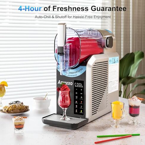 آلة Slushie للمنزل 15-60 دقيقة - صانع الآلات المسلح لا يحتاج الجليد إلى التنظيف الذاتي ، آلة المشروبات المجمدة ، 7 برامج محددة مسبقًا للمارغريتا ، فراب ، اللبن ، الصودا ، عصير الفاكهة in Saudi Arabia