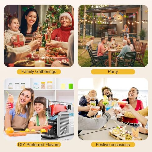 آلة Slushie للمنزل 15-60 دقيقة - صانع الآلات المسلح لا يحتاج الجليد إلى التنظيف الذاتي ، آلة المشروبات المجمدة ، 7 برامج محددة مسبقًا للمارغريتا ، فراب ، اللبن ، الصودا ، عصير الفاكهة in Saudi Arabia