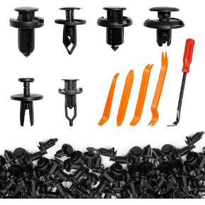 150pcs مقاطع التجنيب مصد السيارة ، مسامير تمدد 6.3 مم بحجم 6 مم 9 مم مع أدوات الإزالة ، مزاحات نايلون دفع مقاطع مقاطع للطفح. in Kuwait
