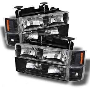 AKKON - For C10 C/K Pickup Black Headlights + Corner + Bumper Signal Light Lamps Replacement Completed Set in Saudi Arabia