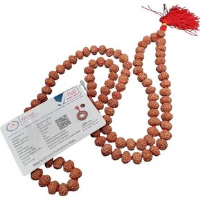 Energized 9 Mukhi Rudraksha Mala Original Certified 108 Beads for Men and Women, Nine Face Faced Rudraksha Japa Kanthi for Pooja Astrology in Saudi Arabia