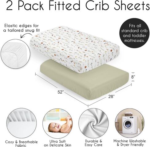 Sweet Jojo Designs Boho Floral Garden Flower Girl Fitted Mini Crib Sheet Baby Nursery Infant Newborn Bed Room Portable Pack n Play Mattress Watercolor Bohemian Farmhouse Wildflower Vintage Shabby Chic in Saudi Arabia