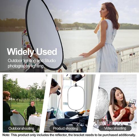 EMART 24'' x 36''(60 x 90cm) 5 in 1 Photo Collapsible Photography Reflector with Bag, Large Oval Portable Panel for Studio Video, Portraint, Outdoor Shooting -Translucent, White, Silver, Gold, Black in Saudi Arabia