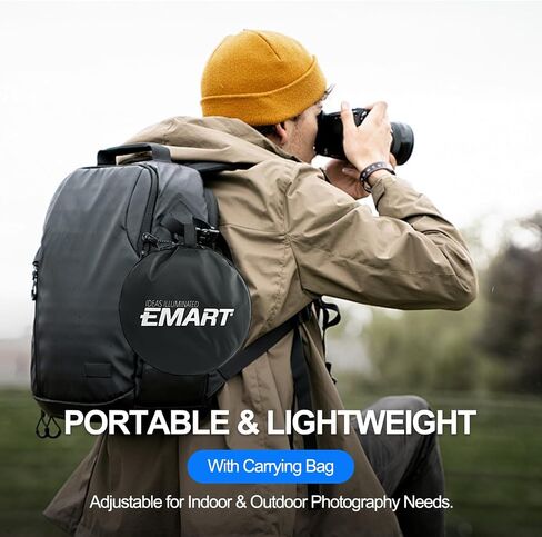 EMART 24'' x 36''(60 x 90cm) 5 in 1 Photo Collapsible Photography Reflector with Bag, Large Oval Portable Panel for Studio Video, Portraint, Outdoor Shooting -Translucent, White, Silver, Gold, Black in Saudi Arabia