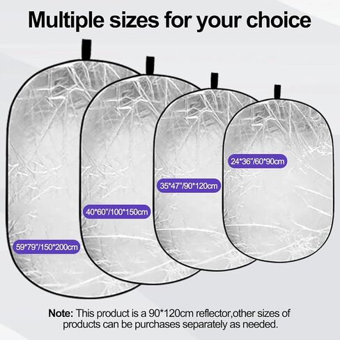 EMART 24'' x 36''(60 x 90cm) 5 in 1 Photo Collapsible Photography Reflector with Bag, Large Oval Portable Panel for Studio Video, Portraint, Outdoor Shooting -Translucent, White, Silver, Gold, Black in Saudi Arabia