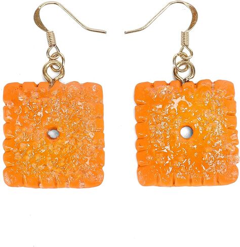 Cheese Cracker Earrings – Fun, Snack-Inspired Fashion Earrings in Saudi Arabia