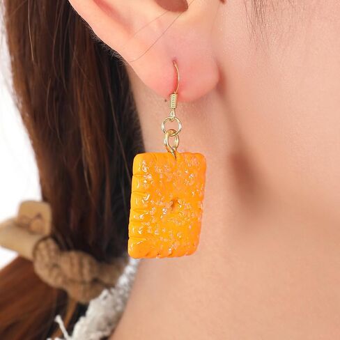 Cheese Cracker Earrings – Fun, Snack-Inspired Fashion Earrings in Saudi Arabia