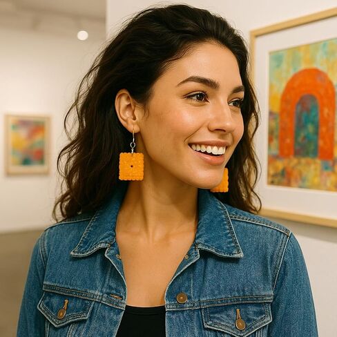 Cheese Cracker Earrings – Fun, Snack-Inspired Fashion Earrings in Saudi Arabia