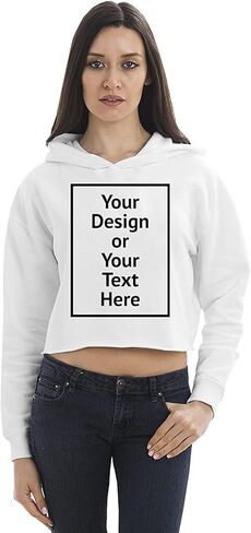 Awkward Styles Personalized Hoodies - Custom Women's Casual Long Sleeve Pullover Crop Tops - Front/Back Print in Saudi Arabia