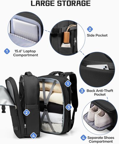wepadre Vacuum Backpack Travel with Pump Travel Backpack with Vacuum System Expandable Vacpack Compression Backpacks for Travel Easy Vac Pack Carry on Luggage in Kuwait