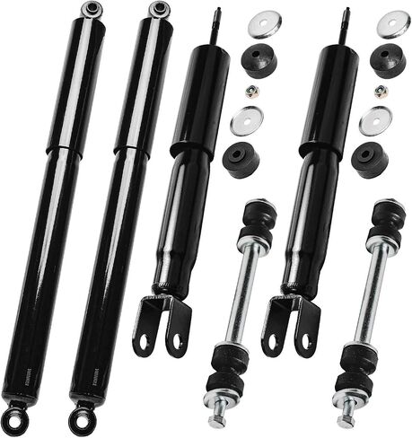 Detroit Axle - 4WD Shock Absorbers Kit for Silverado Sierra Suburban Yukon XL 1500 Tahoe, 4 Front Rear Shock Absorbers, 2 Front Sway Bar Links Replacement [w/o Electronic Suspension] in Saudi Arabia