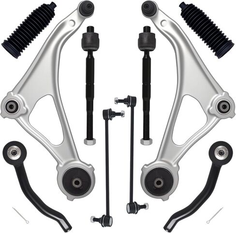 AUQDD 10Pc Front End Kit Fit For 2015-2018 Ni-ssan Altima, 2016-2023 Maxima, 2 Lower Control Arm w/Ball Joint 2 Sway Bar Link 4 Outer & Inner Tie Rod End 2 Boots (# K622838 K750282 EV801066 ES801196) in Saudi Arabia