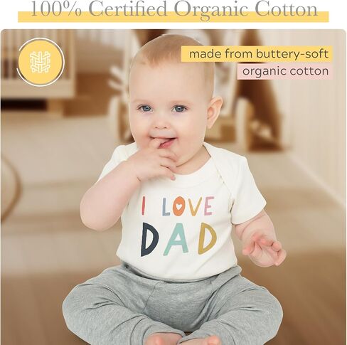 Finn + Emma - Gender Neutral Baby Bodysuit for 6-9 Months - Organic Cotton Onesie - Soft and Comfortable Baby Bodysuits - Crawl Walk Ski in Saudi Arabia