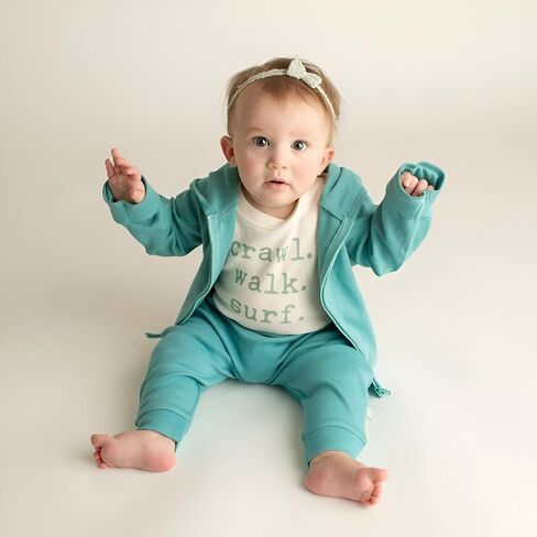 Finn + Emma - Gender Neutral Baby Bodysuit for 6-9 Months - Organic Cotton Onesie - Soft and Comfortable Baby Bodysuits - Crawl Walk Ski in Saudi Arabia