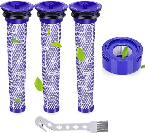 2 بدائل مرشح الفراغ في Dyson V10 Cyclone Series ، V10 Animal ، V10 Absolute ، V10 Total Clean ، SV12 ، Dyson Replans Filters الجزء رقم 969082-01 (مرشحان حزمة و 1 فرشاة نظيفة) in Kuwait