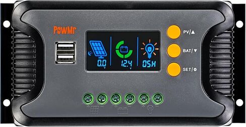 30A Solar Charge Controller 12V 24V 36V 48V Auto, Solar Controller/ Regulator Parameter Adjustable w/ LCD Display USB Port Work with Sealed, LiFePO4, Gel, Flooded and Lithium Battery in Kuwait