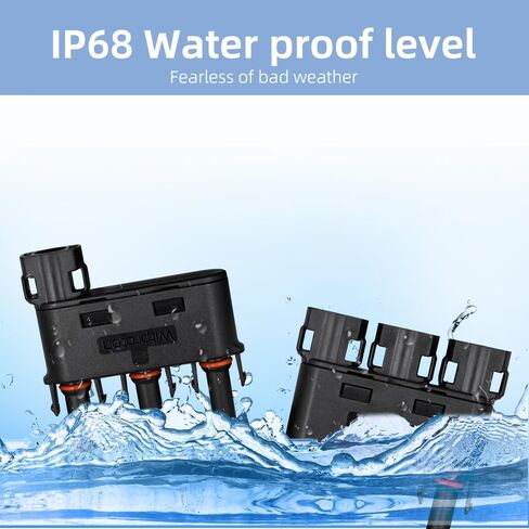 Solar Branch Connector IP68 1500V FMM+MFF, Y Connector for Parallel Connection Between Solar Panels, 1 Pairs (2 to 1) in Kuwait