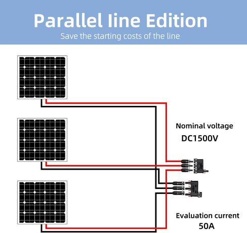Solar Branch Connector IP68 1500V FMM+MFF, Y Connector for Parallel Connection Between Solar Panels, 1 Pairs (2 to 1) in Kuwait