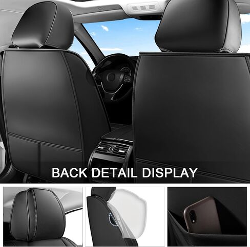 Seat Covers Full Set Custom Fit for Nissan Rogue 2007-2025,Standed 5 Seats Full Coverage Waterproof Leather Seat Cover for Car, Non-Slip Car Seat Cushion(Black Gray) in Kuwait