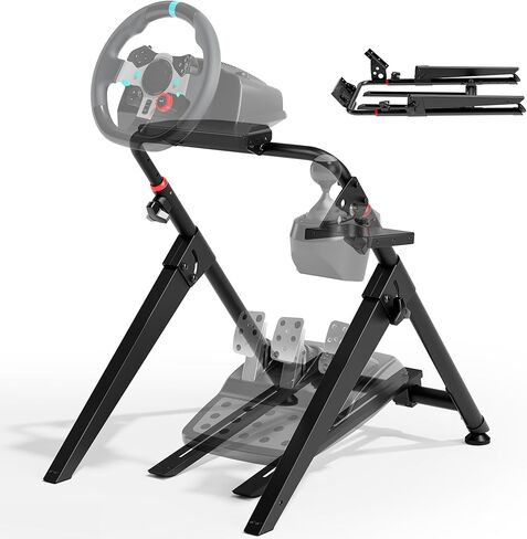 Ares Wing Sim Racing Wheel Stand ، قمرة القيادة المحاكاة للسباق القابلة للطي ، Formula و GT Sim Racing Cockpit متوافق مع Fanatec و Thrustmaster و Logitech و Moza و Racing Games على PS5 و PS4 و Xbox و PC in Kuwait