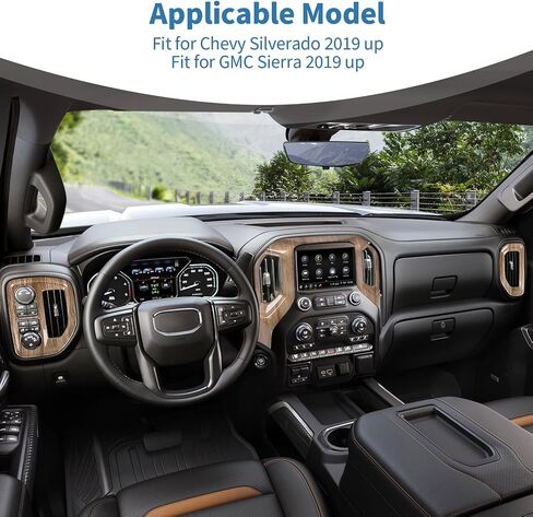 for Silverado Center Console Dash Side Air Vents Cover Fit for Chevy Silverado 2019-2021 for GMC Sierra 2019-2022 Black Carbon Fiber Interior Accessories 3pcs in Saudi Arabia