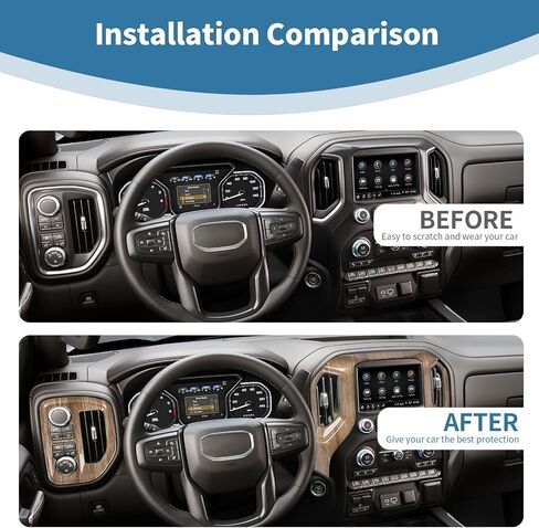 for Silverado Center Console Dash Side Air Vents Cover Fit for Chevy Silverado 2019-2021 for GMC Sierra 2019-2022 Black Carbon Fiber Interior Accessories 3pcs in Saudi Arabia