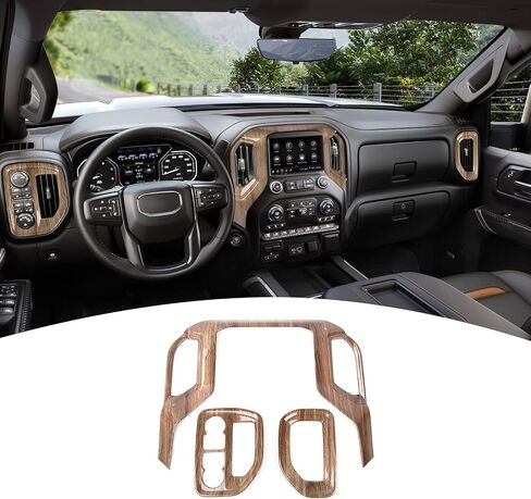 for Silverado Center Console Dash Side Air Vents Cover Fit for Chevy Silverado 2019-2021 for GMC Sierra 2019-2022 Black Carbon Fiber Interior Accessories 3pcs in Saudi Arabia
